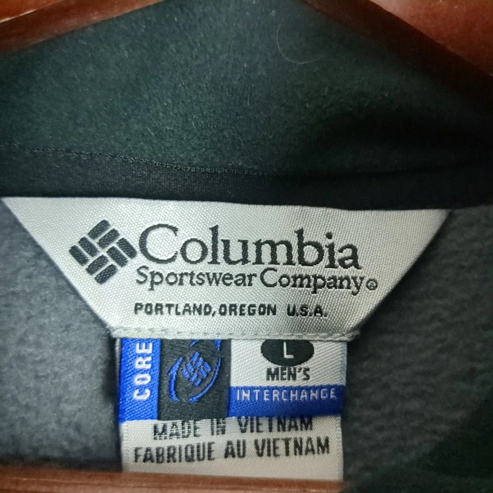 Columbia Mens Gray Full Zip Fleece Jacket‎ Large Interchange Mock Neck Piping